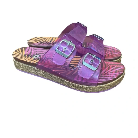 Naughty Monkey Pink Purple Jelly Sandals Flip Flops Slides Shoes size 8.5 - Picture 1 of 9